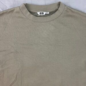 Uniqlo U AIRism T Shirt Olive Green Mens Medium Short Sleeve Crew Neck Cotton